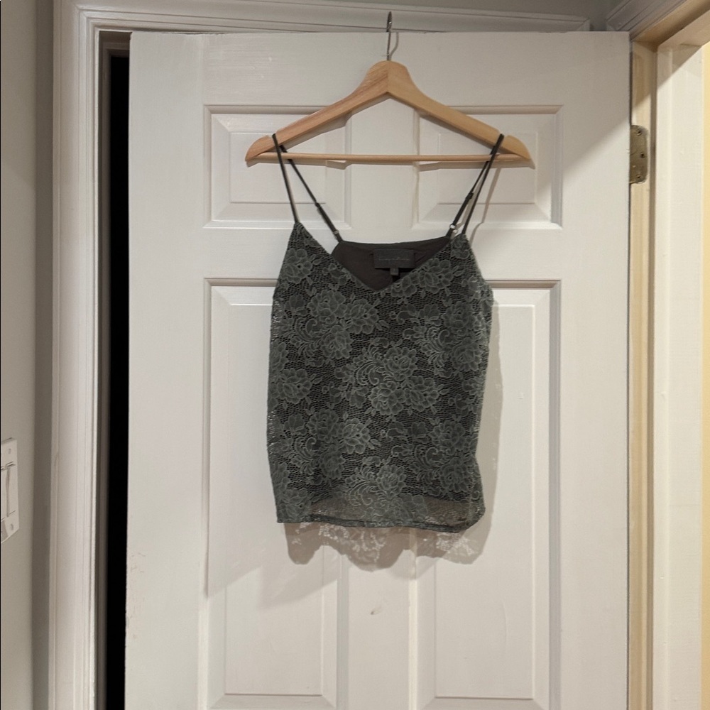 Sunday in Brooklyn Gray Lace Top